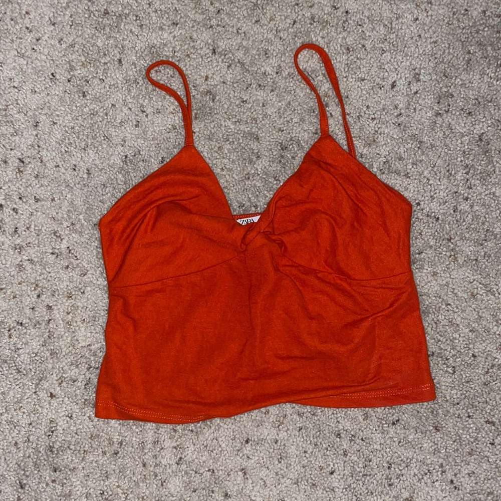 Orange Zara Crop Shirt